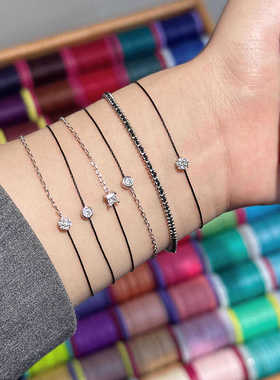 巴黎红绳情侣手链转运黑绳手链