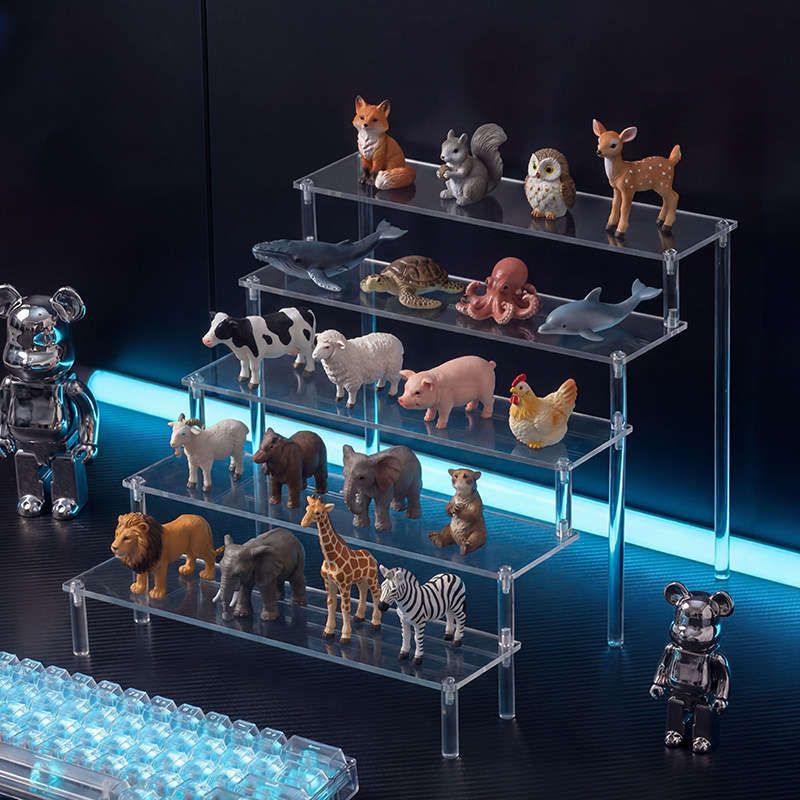Blind box display rack, office doll storage desktop rack, Pop Mart acrylic storage rack, step rack display cabinet