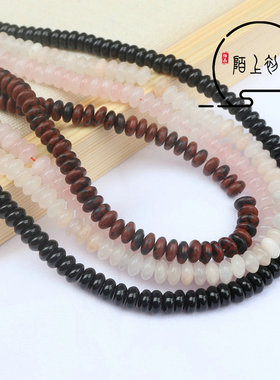 天然水晶玛瑙半宝石3*6算盘珠隔片 diy手链项链耳环饰品配件材料
