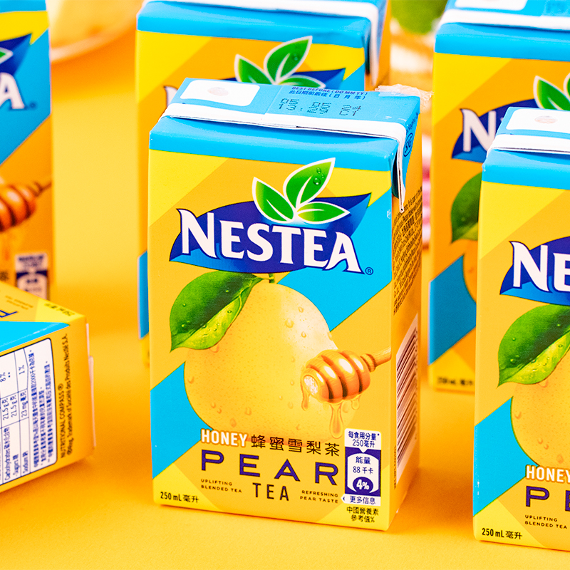 香港Nestea/雀巢冰极原味柠檬茶蜂蜜雪梨苹果茶进口饮料250ml*6盒 - 图2