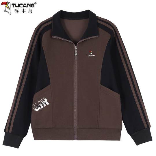 啄木鸟短外套女春秋季2025新款时尚立领开衫拉链卫衣运动休闲上衣