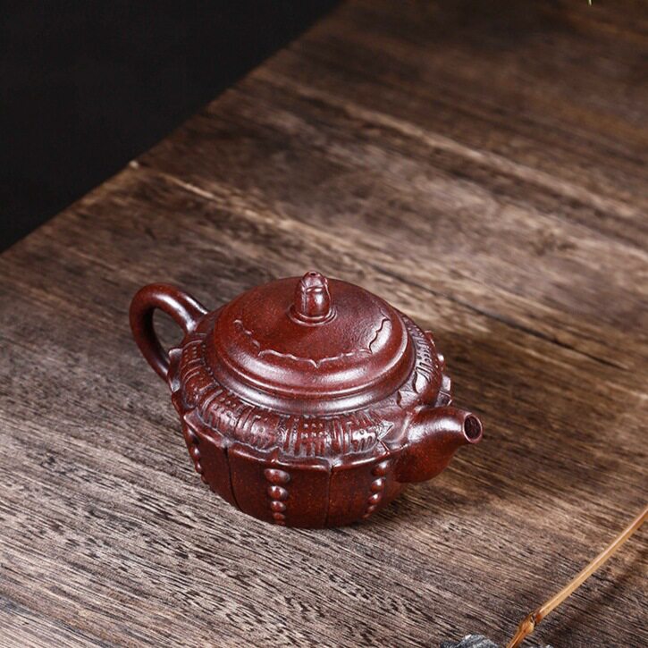 Authentic Yixing large-capacity purple clay pot original ore high temperature old purple clay large-scale Buddha lotus pot household kung fu teapot tea set