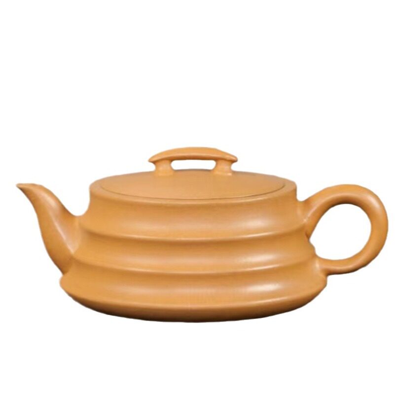 Authentic Yixing purple sand pot, raw ore, stale gold section mud, rising step by step, household high-end teapot, tea set and gift