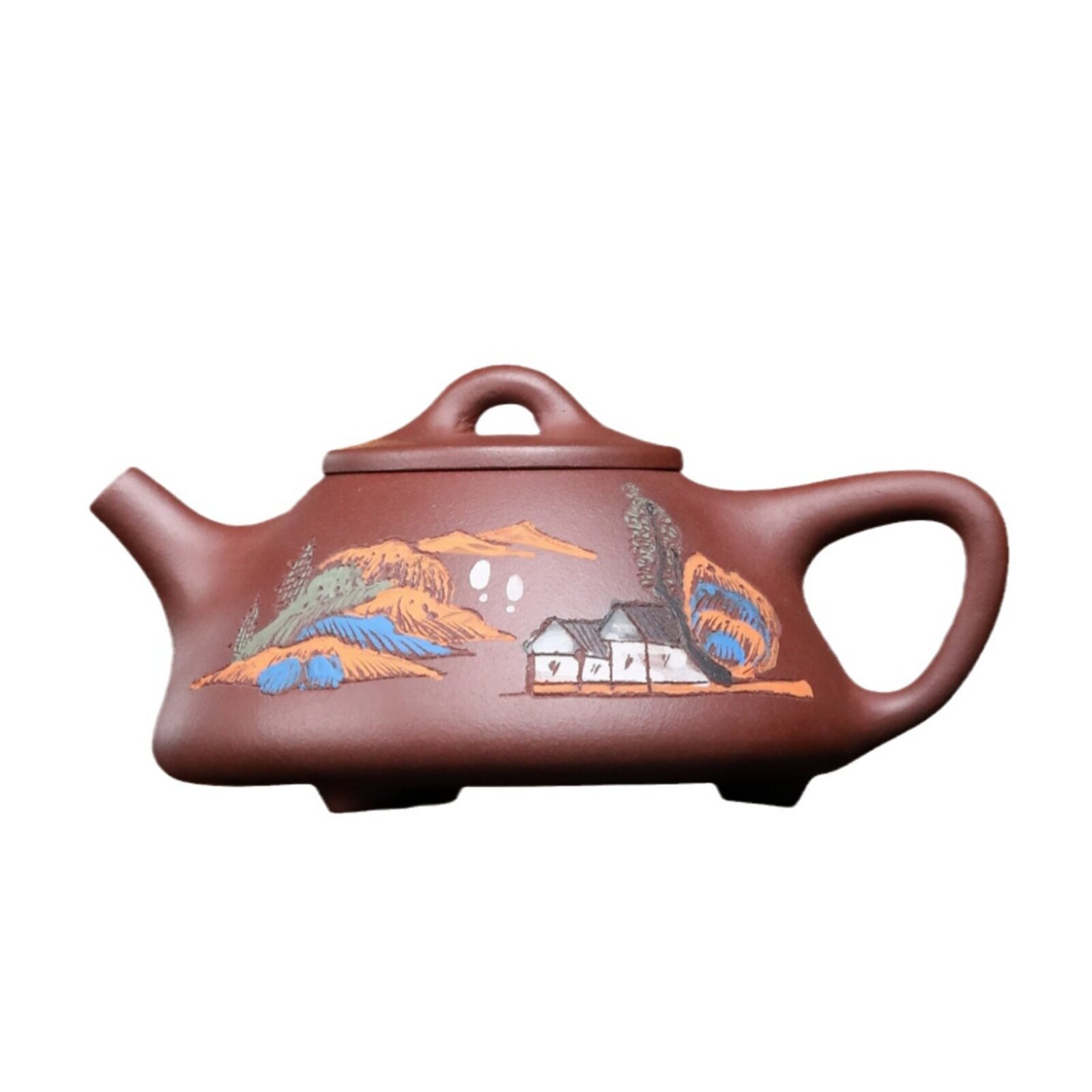 Authentic Yixing purple clay teapot ore old purple clay landscape Shenyizi smelting stone scoop teapot high-end teapot tea set