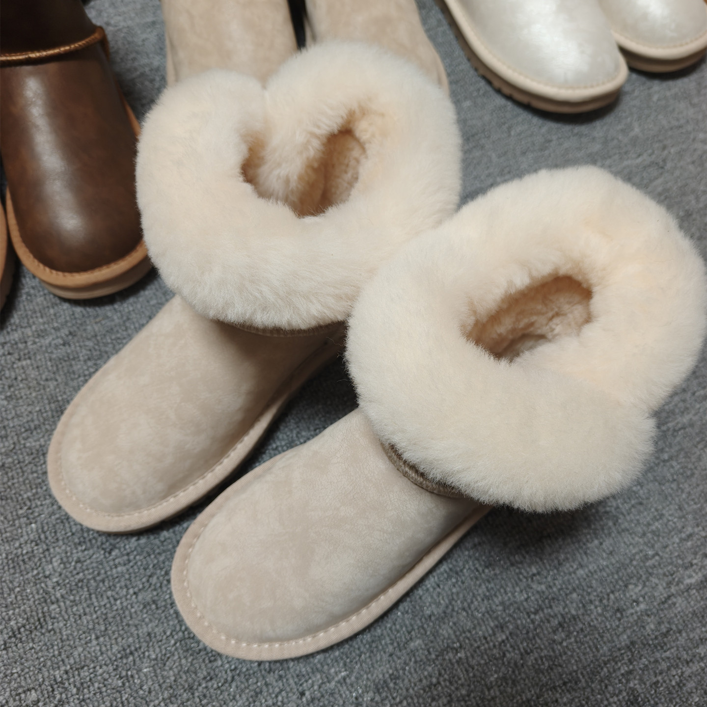 2025冬季新款防水雪地靴女休闲百搭牛角扣短靴加绒保暖真皮棉鞋子,淘宝优惠券,粉丝福利购,淘宝优惠卷