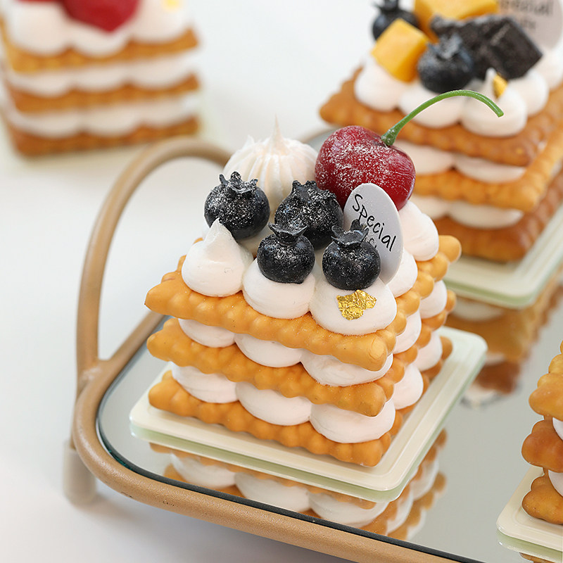 仿真三层夹心饼干 奶油水果蛋糕模型 假糕点摆件橱窗展示拍摄道具,淘宝优惠券,粉丝福利购,淘宝优惠卷