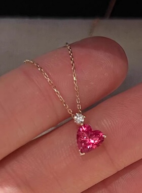 法式复古爱心点钻锁骨链