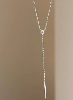 欧美极简度假风Y型水滴单钻流苏