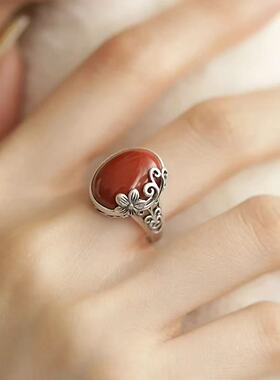 镂空复古南琼花丝戒指女国风