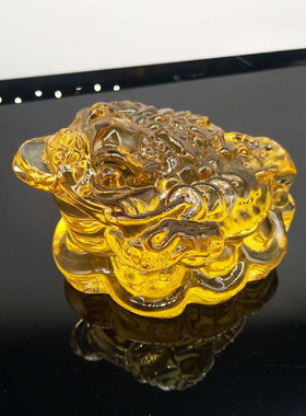 黄水晶金蟾招财进宝摆件 旺财 转运家居装饰开业礼品新款包邮促销