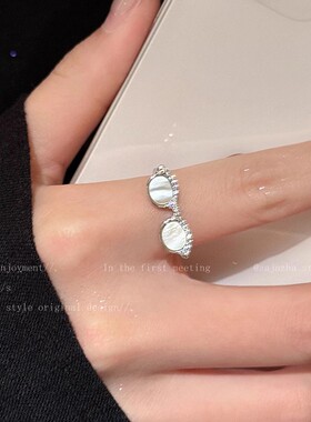 锆石眼镜戒指女叠戴可调节指环