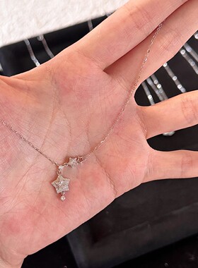 韩系ins爆闪星星吊坠项链女颈链