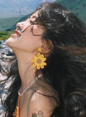 换色花朵耳环女百搭耳钉气质耳饰