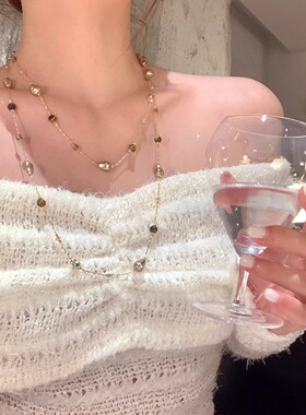 新年不规则虎眼石长款多戴式项链