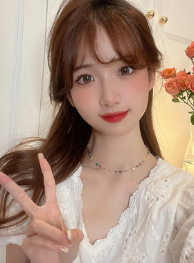 精致彩色项链颈链锁骨链