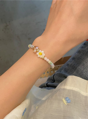 夏季花朵串珠手链女20