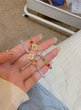 春夏串珠花朵手链手环