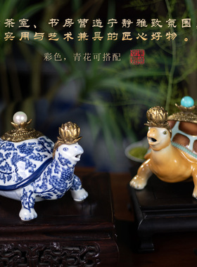 手绘中式高端轻奢陶瓷香薰炉