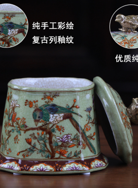 欧式客厅热卖牙签盒复古首饰盒子陶瓷储物盒梳妆台装饰收纳盒摆件