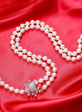 新款毛衣链雪花皓石项链