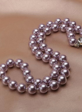 正圆天然母贝珍珠项链气质女
