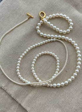 多戴法长款施家珍珠项链