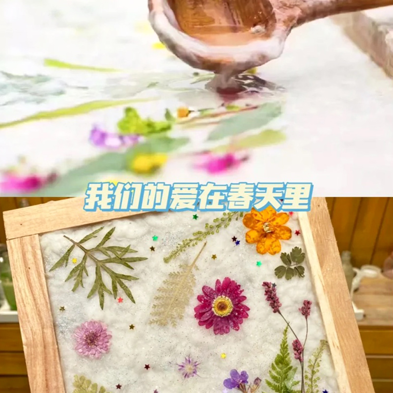 造纸术套装diy花草纸材料包幼儿园儿童手工纸浆古法做纸工具实验 - 图2