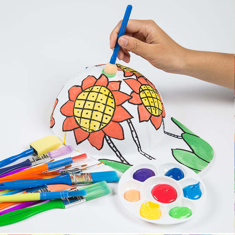 海绵印章画刷儿童绘画套装涂鸦画笔刷子颜料刷拓印工具画画调色盘 - 图2