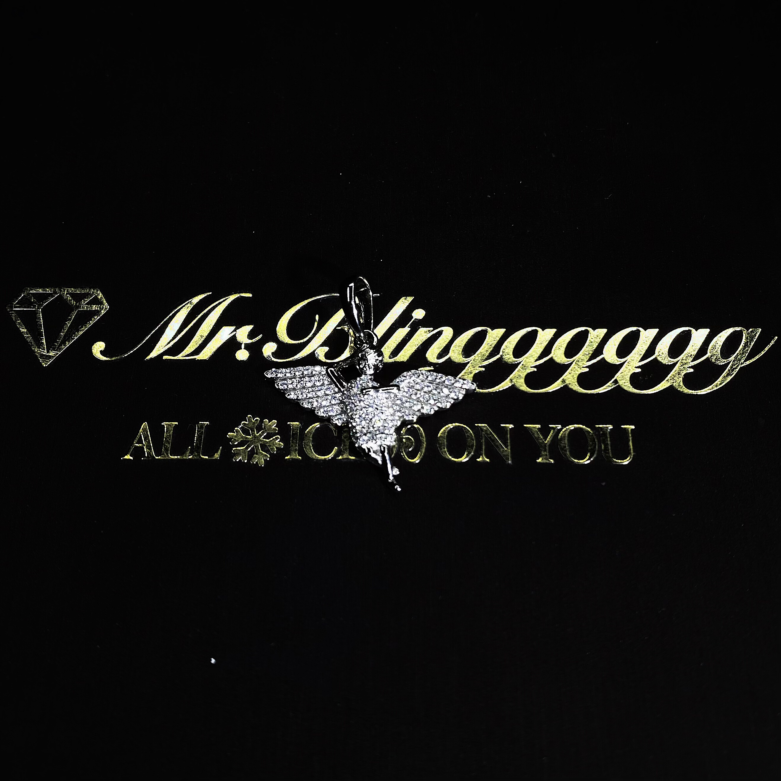 Mr.Blingggggg European and American hip-hop jewelry S925 sterling silver full diamond solid cupid angel compact pendant