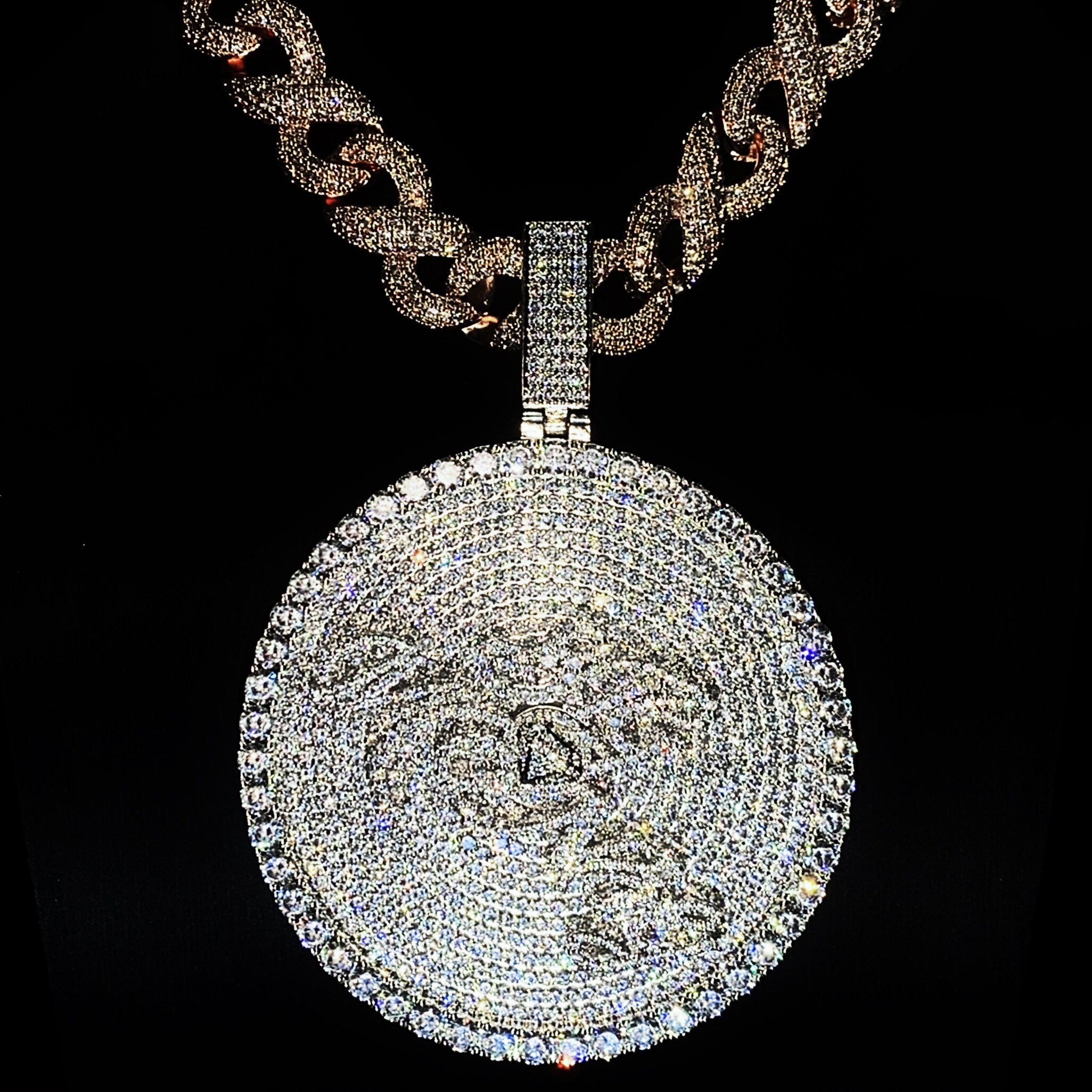 Mr.Blingggggg European and American hip-hop jewelry, customized rotating letter Big Money disc pendant