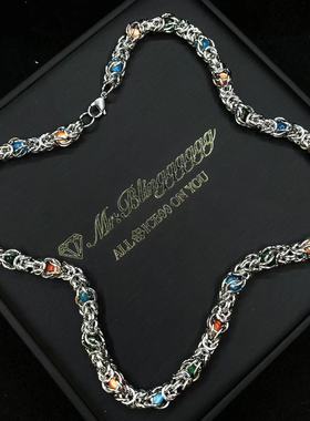 Mr.Bling彩色天然石精钢情侣项链