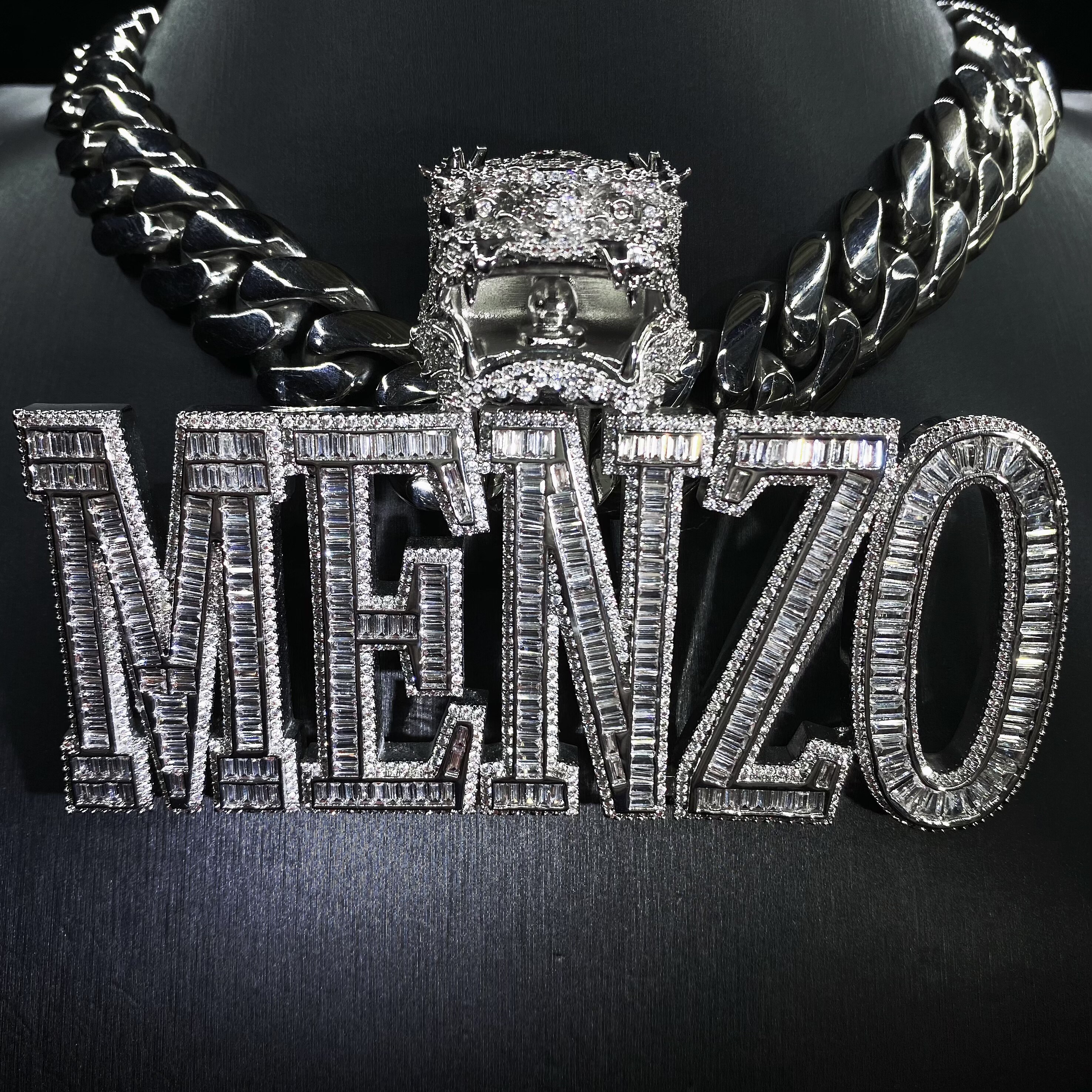 Mr.Blingggggg European and American hip-hop privately customized 925 silver moissanite faucet buckle mixed inlaid letter pendant