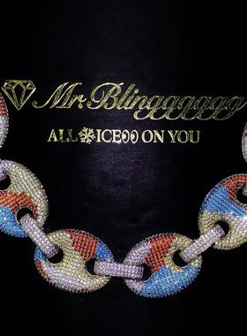 Mr.Bling马思唯同款迷彩猪鼻项链
