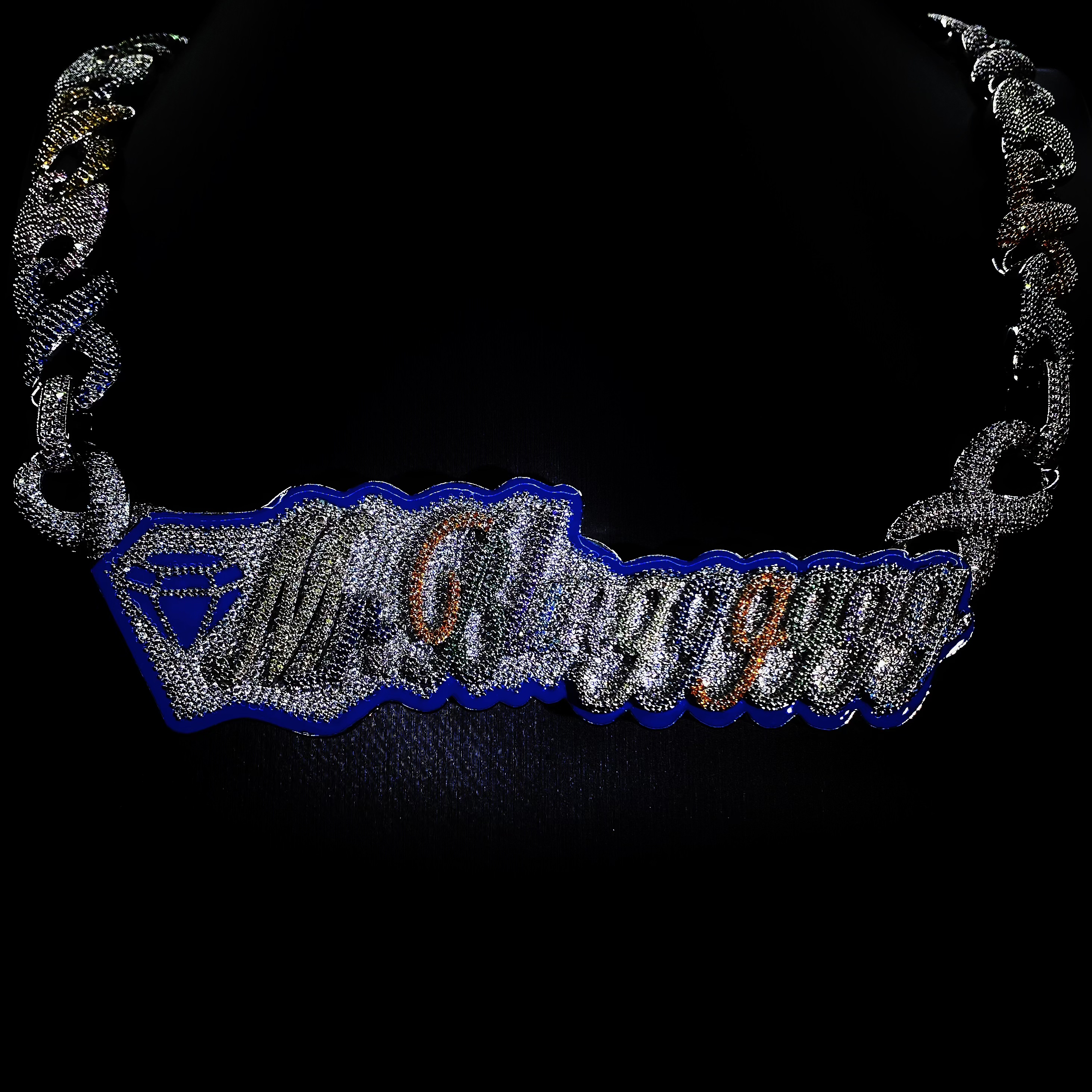 Mr.Blingggggg European and American hip-hop jewelry privately customized diamond-filled colorful luminous enamel letters Cuban chain