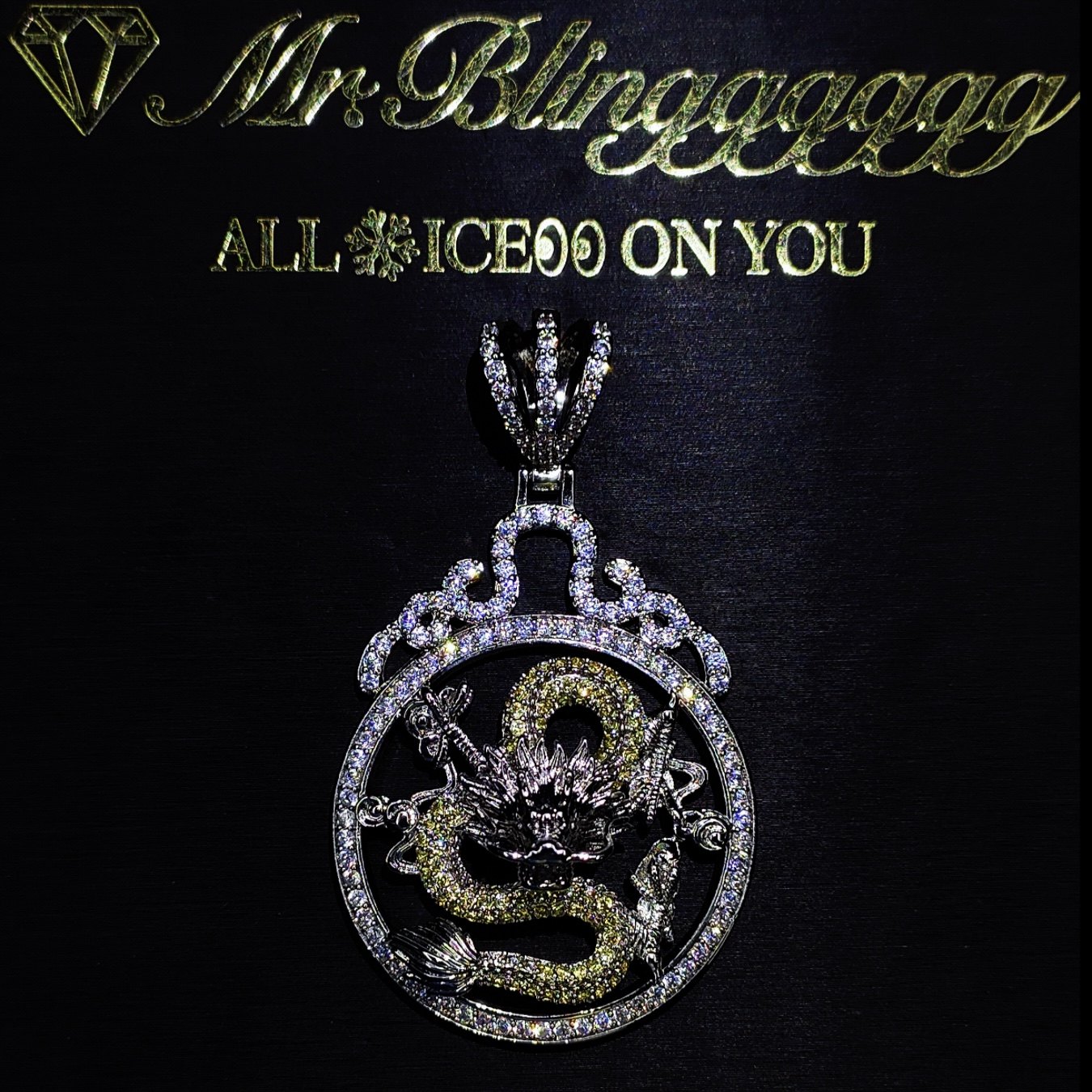 Mr.Blingggggg European and American hip-hop jewelry full of diamonds and solid Chinese style domineering dragon totem rap pendant