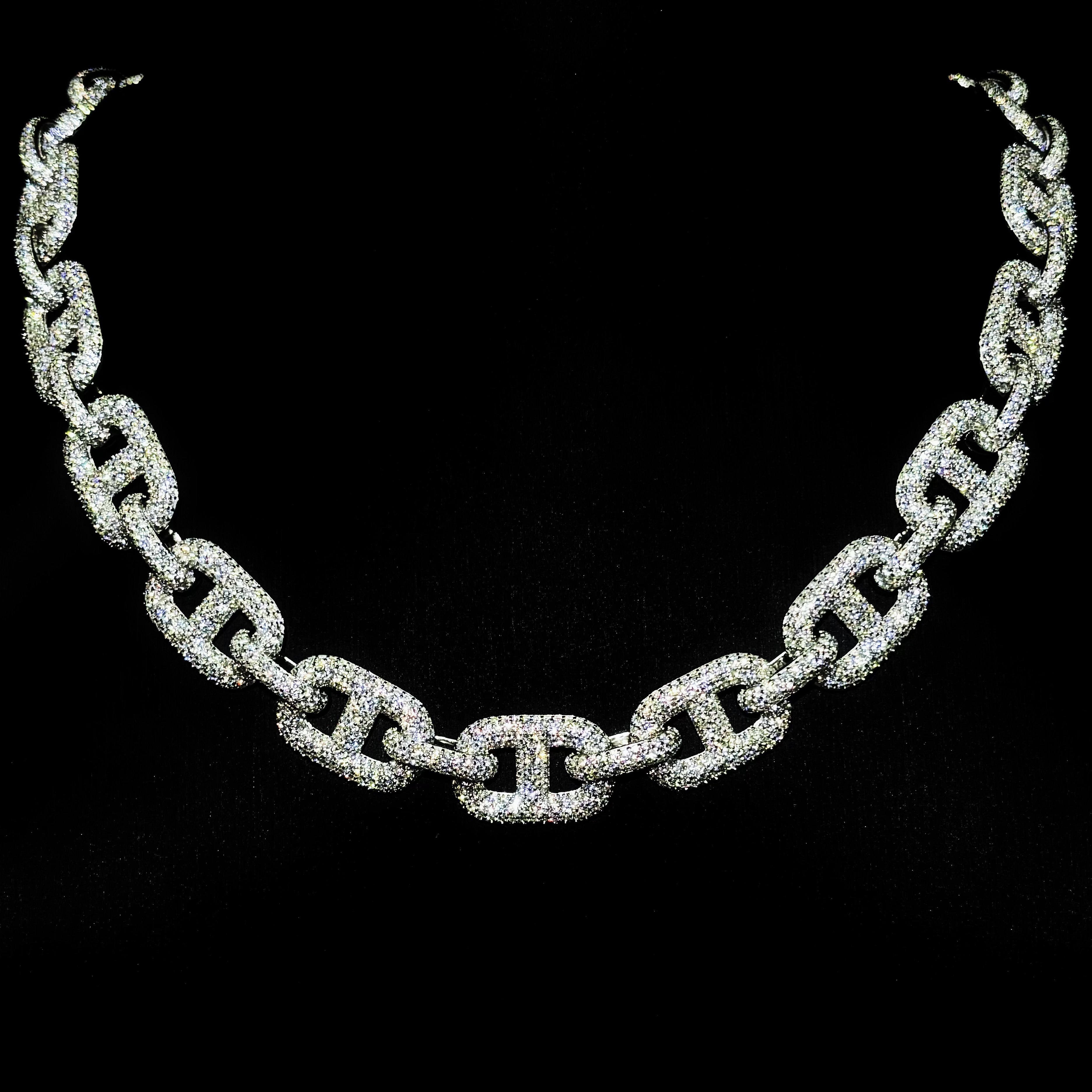 Mr.Blingggggg European and American hip-hop jewelry 15mm full diamond couple style fashionable pig nose rap style Cuban chain