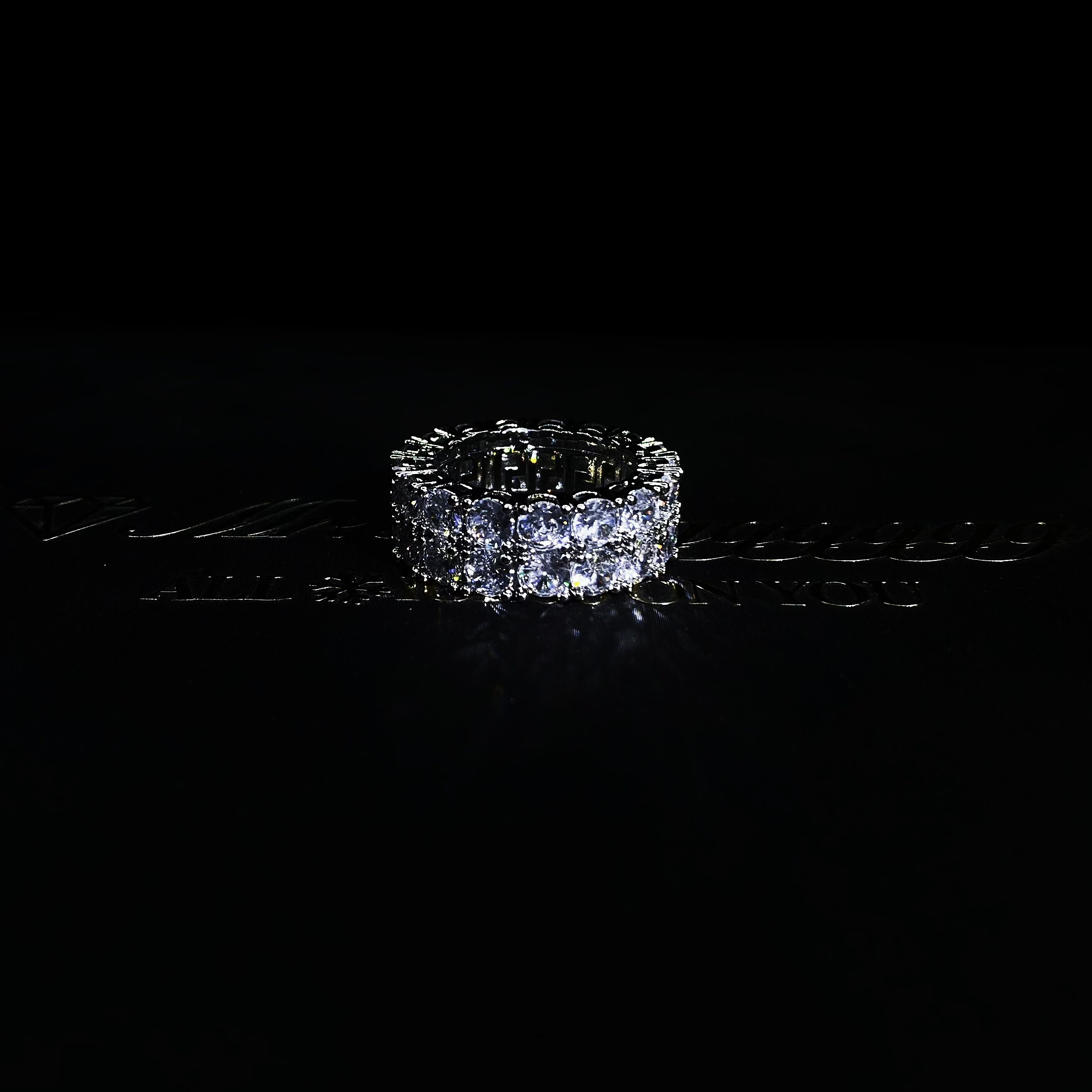Mr.Blingggggg European and American hip-hop jewelry Swae Lee same style double row diamond full diamond rap couple ring