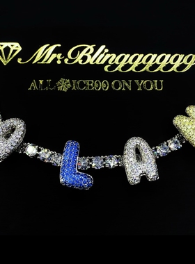 Mr.Bling私人定制字母排钻项链