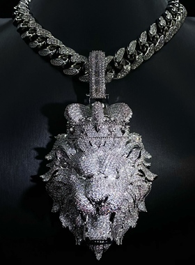 Mr.Bling满钻8CM高超大狮王吊坠