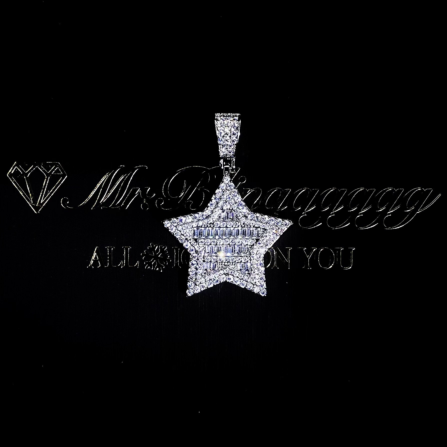 Mr.Blingggggg European and American hip-hop jewelry full diamond mixed inlay square diamond couple style five-pointed star pendant