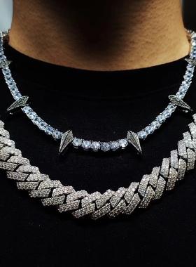 Mr.Bling满钻男女款菱形古巴链