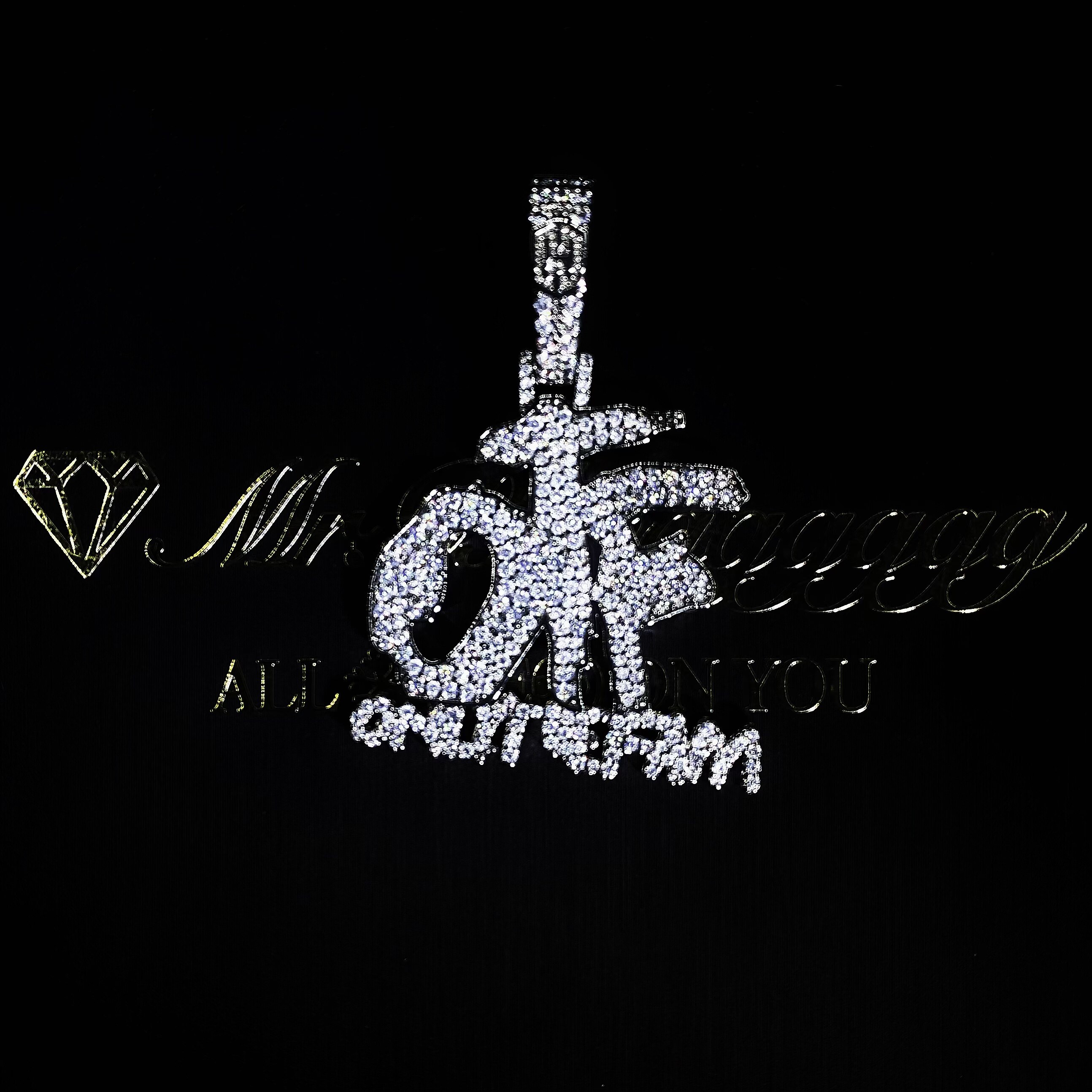 Mr.Blingggggg European and American hip-hop jewelry Lil Durk's same style full diamond solid OTF letter pendant