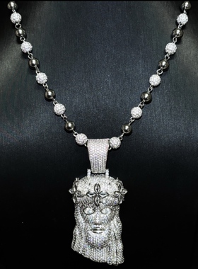 Mr.Bling满钻拼接无钻圆珠项链