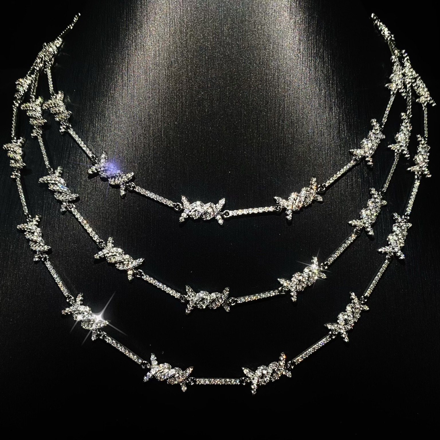 Mr.Blingggggg European and American hip-hop jewelry 6mm full diamond fine couple thorn barbed wire Cuban chain