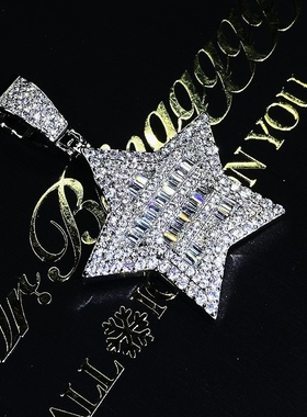 Mr.Bling满钻混合镶嵌五角星吊坠