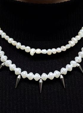 Mr.Bling同款Kanye铆钉珍珠项链