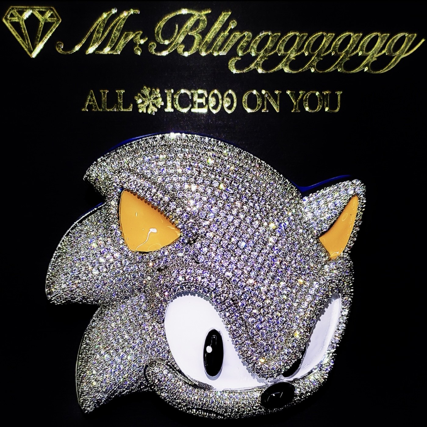 Mr.Blingggggg European and American hip-hop jewelry full diamond side luminous Sonic three-dimensional head pendant