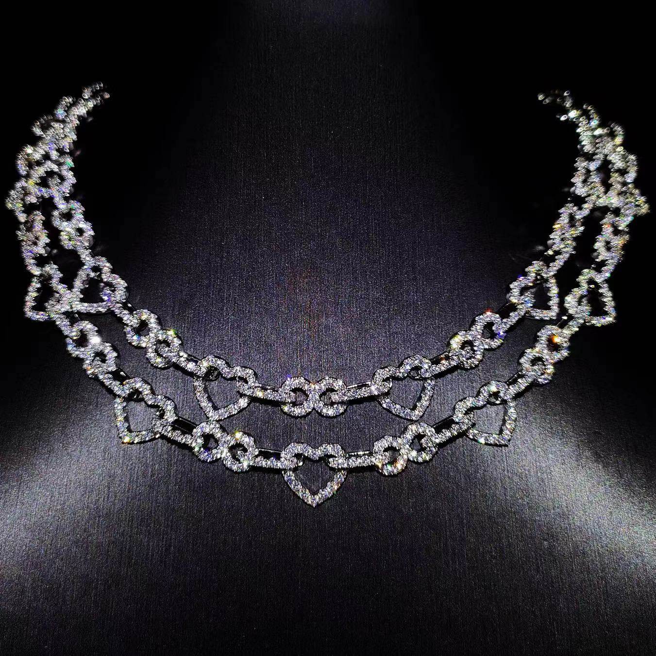 Mr.Blingggggg European and American hip-hop jewelry 12mm full diamond couple model Mobius Love Cuban Necklace