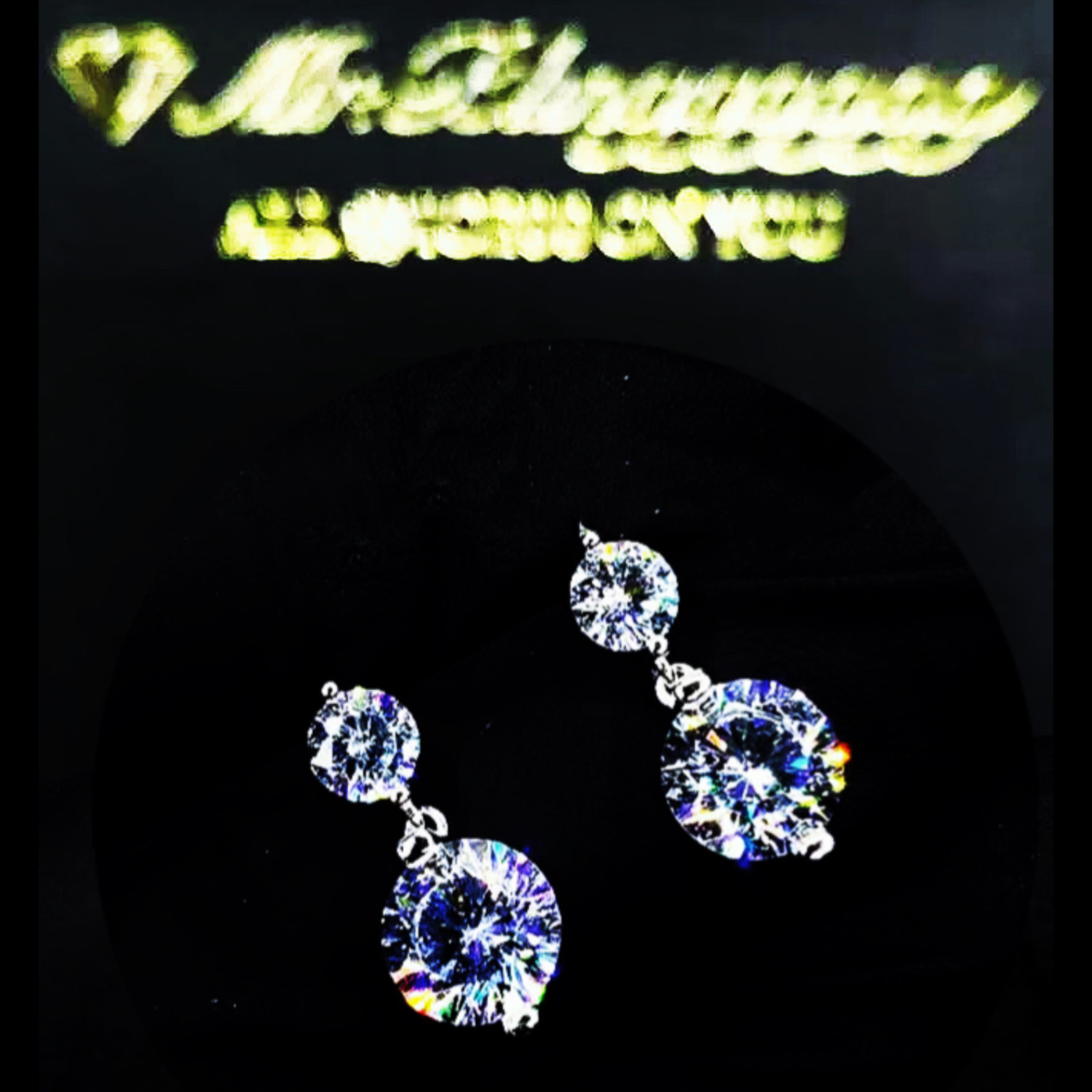 Mr.Blingggggg European and American hip-hop jewelry S925 sterling silver large and small double diamond super flash diamond earrings earrings