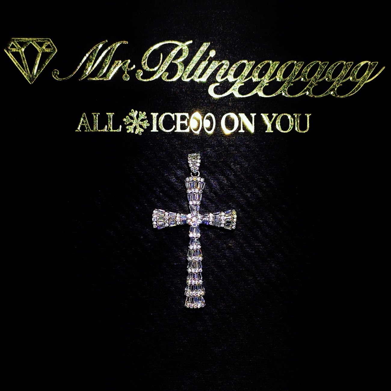 Mr.Blingggggg European and American hip-hop jewelry full diamond scales mixed with square diamonds cross necklace for men and women